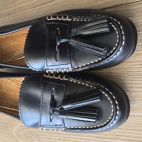 Coach Haydee Leather Tassle Loafers - Picture 2 of 9